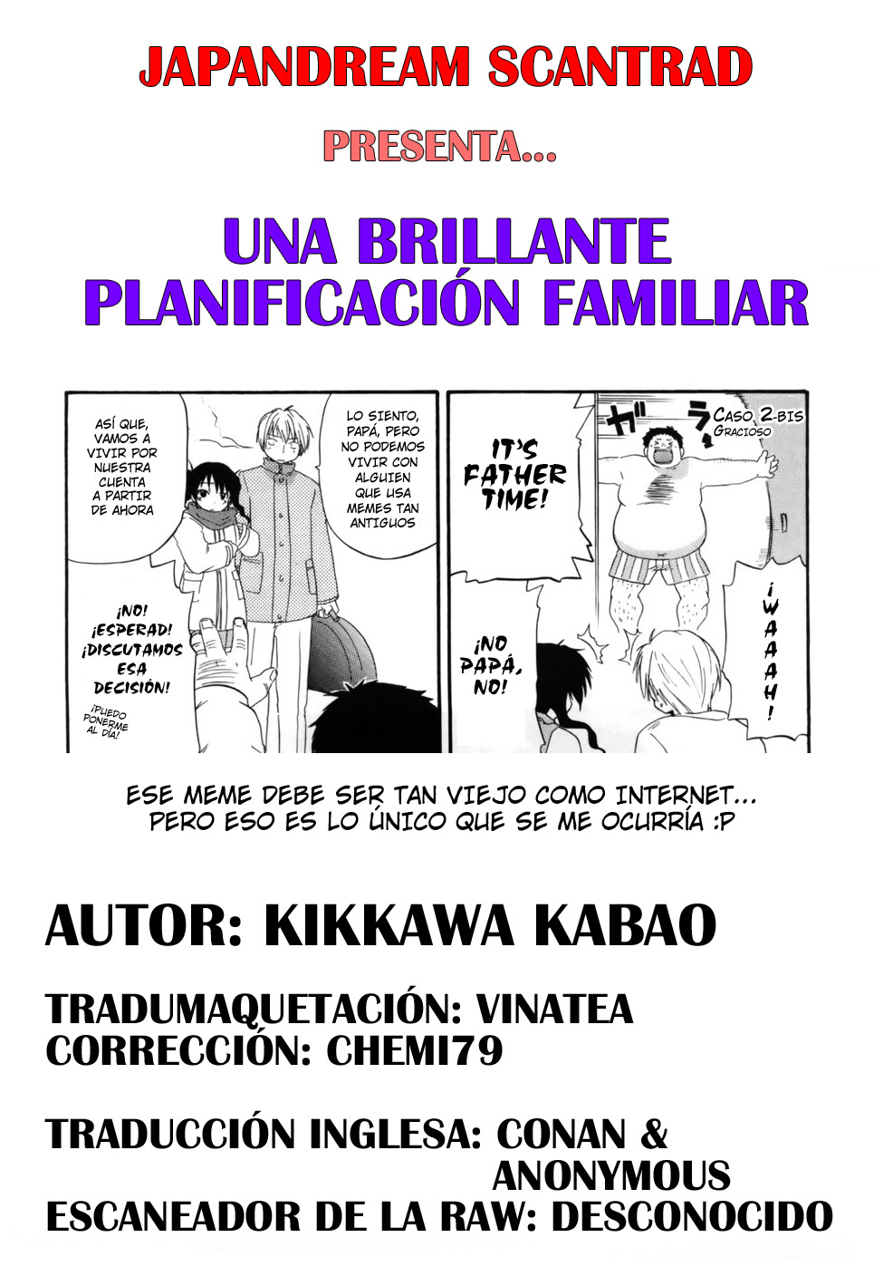 [Kikkawa Kabao] Una brillante planificación familiar [Spanish] [JapanDreamScantrad] [吉川かば夫] 明るい家族計画 [スペイン翻訳]