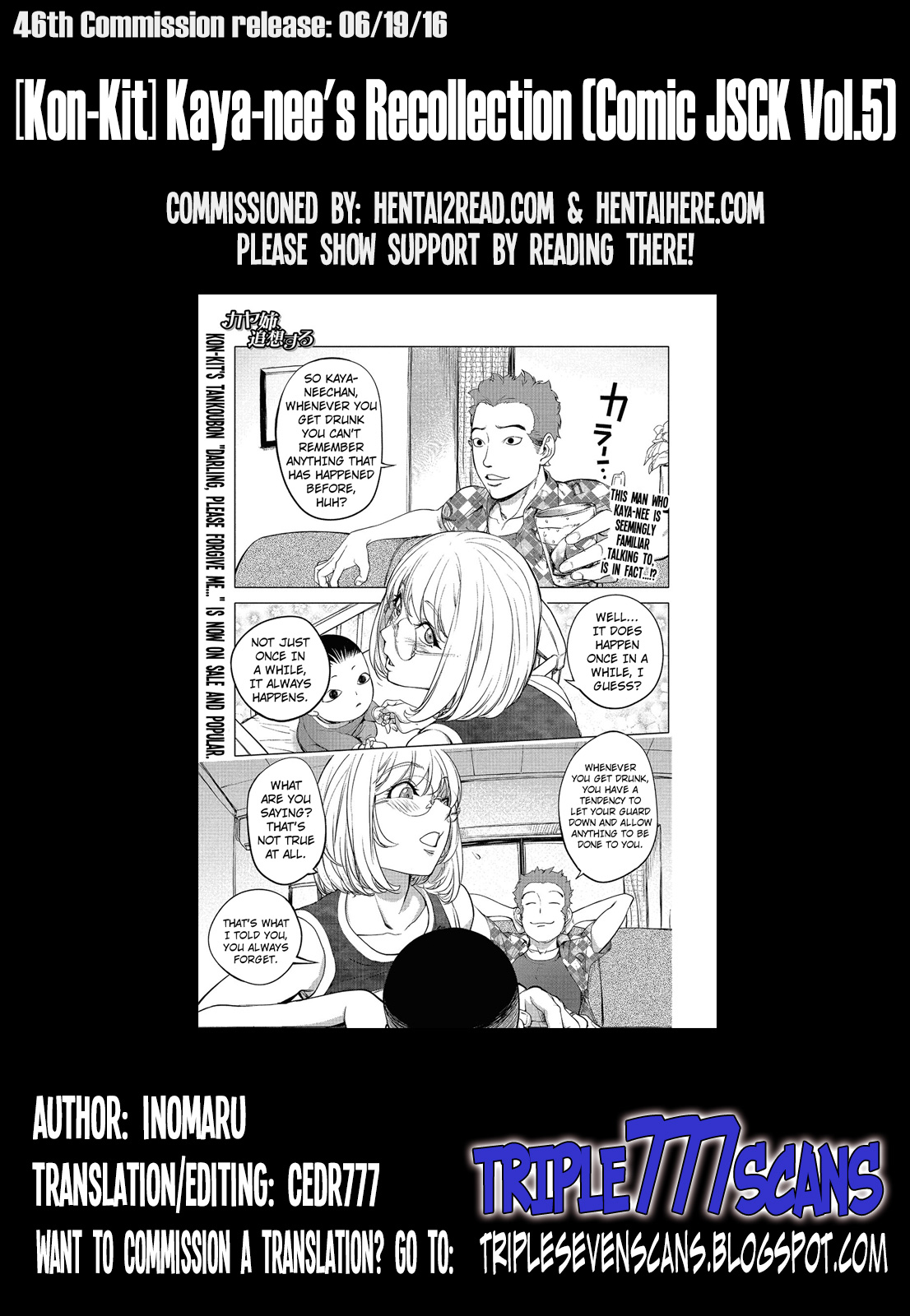 [Kon-Kit] Kaya-nee, Tsuisou Suru | Kaya-nee's Recollection (Comic JSCK Vol. 5) [English] [TripleSevenScans] [蒟吉人] カヤ姉、追想する (コミックジェシカ Vol.5) [英訳]